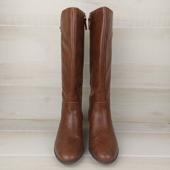 Dr. Scholl's Women's Size 9M Brilliance Riding Boot Whiskey Brown Full Zip - Picture 4 of 7